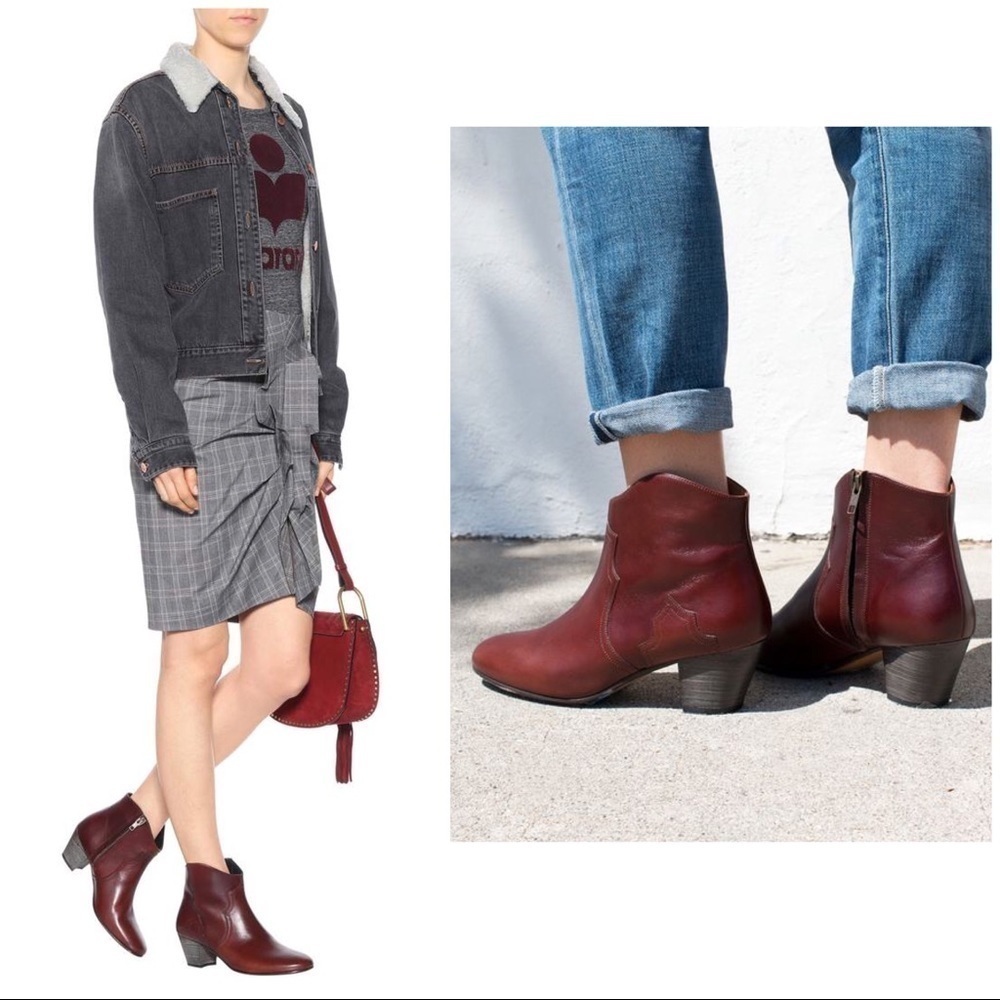 Authentic Isabel Marant Dicker Leather Ankle Boots​​​​​​